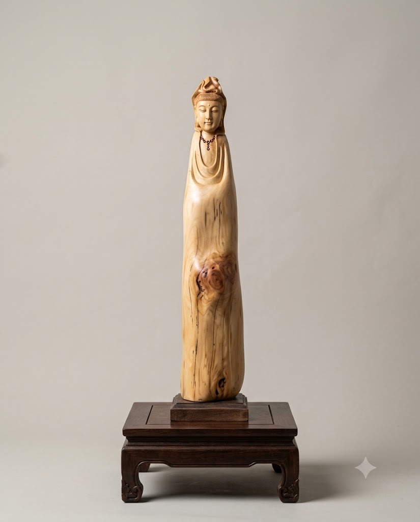 Tượng phật bà Quan Âm gỗ Nhai Bách